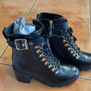 Black combat boots